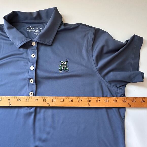 Peter Millar Shirt Women Extra Large Blue Polo Short Sleeve Golf Stretch UPF 50+ - Picture 10 of 13